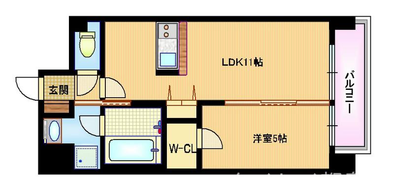 メゾンラトゥール(1LDK/3階)の間取り写真