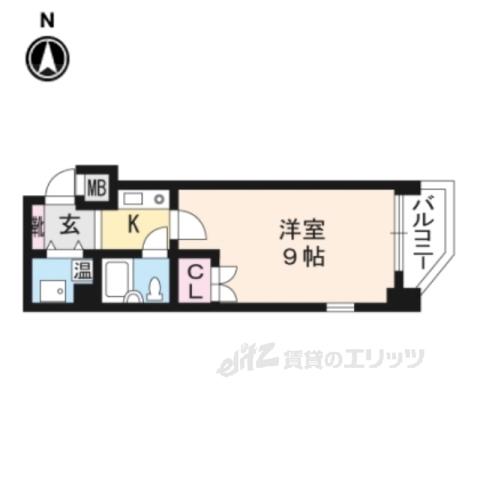 アクシルコート京都二条イースト(1K/7階)の間取り写真