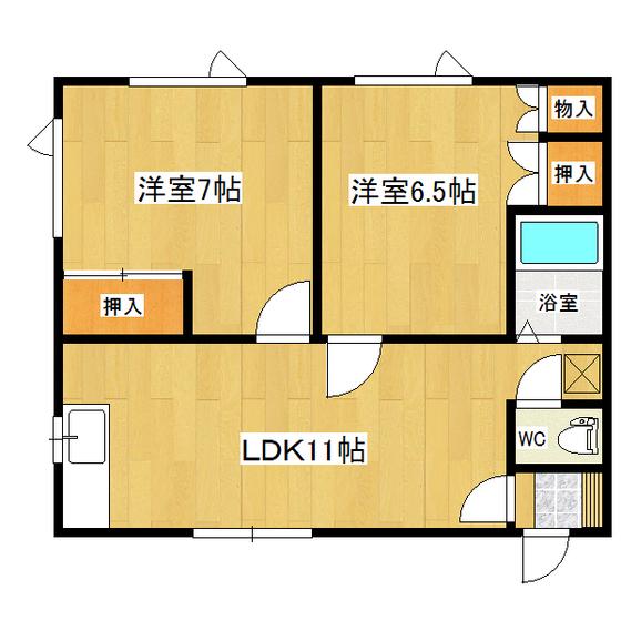 コーポ栄進堂II(2LDK/2階)の間取り写真