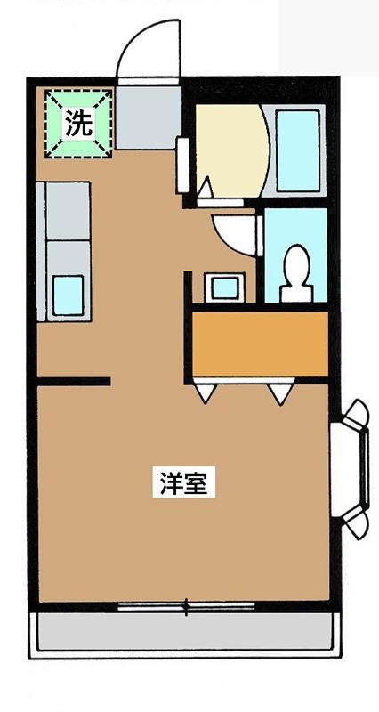 北嶺ハイツ(1K/2階)の間取り写真