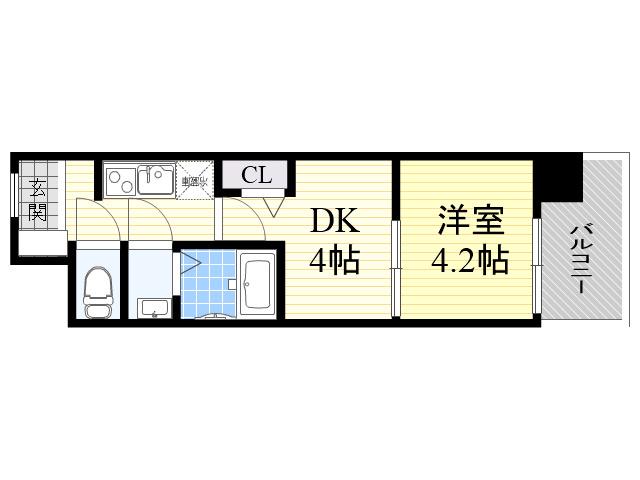 ビガーポリス346京橋Ⅱ(1DK/7階)の間取り写真