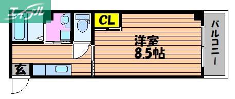 プログレス津島(1K/4階)の間取り写真