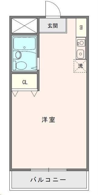 サンヒルズ習志野(ワンルーム/1階)の間取り写真