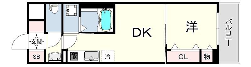 LEGALANDNISHINOMIYA PARKSIDE(1LDK/7階)の間取り写真