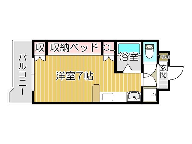 サンシティ千防(ワンルーム/6階)の間取り写真