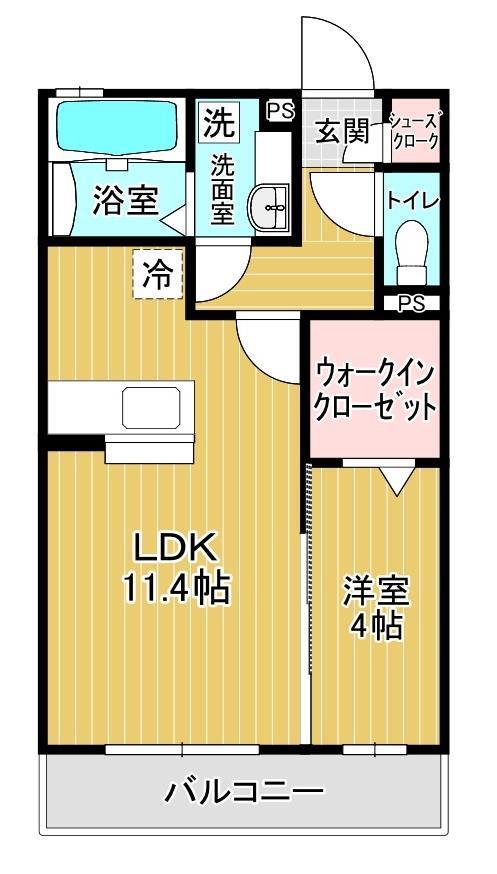 ラヴィショーA館(1LDK/2階)の間取り写真