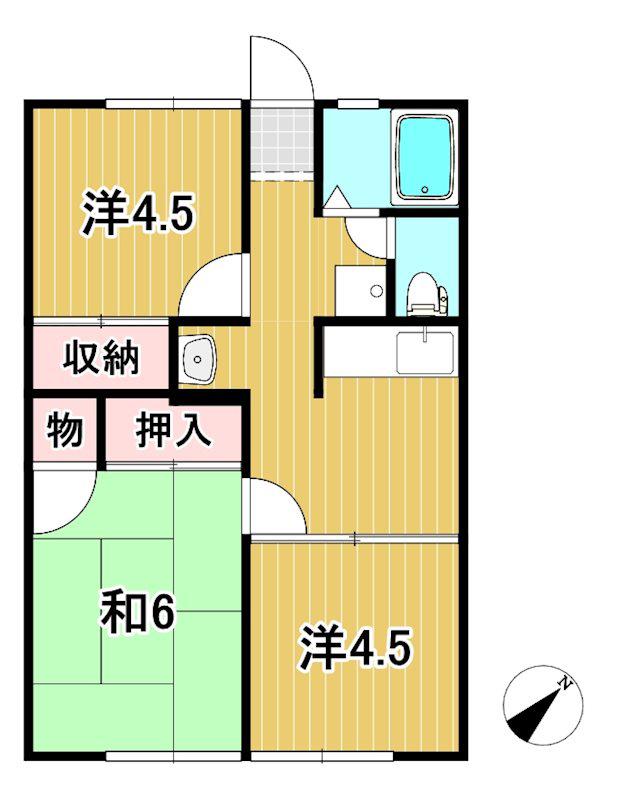 クランメール大みか(3K/1階)の間取り写真
