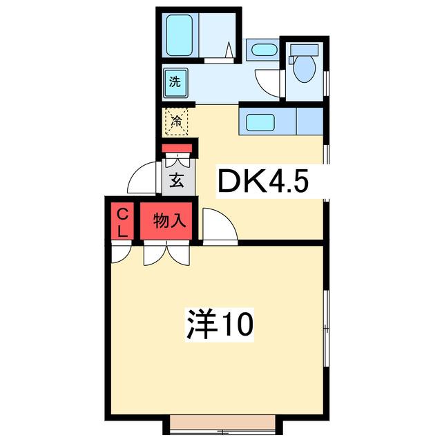 パルコやまもとII(1DK/1階)の間取り写真