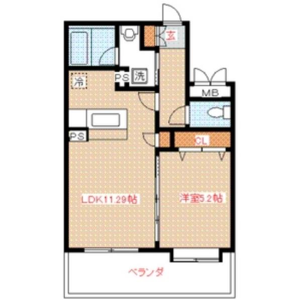 クリムゾン博多Ⅱ(1LDK/4階)の間取り写真