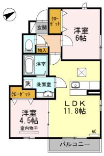 ファミール(2LDK/1階)の間取り写真