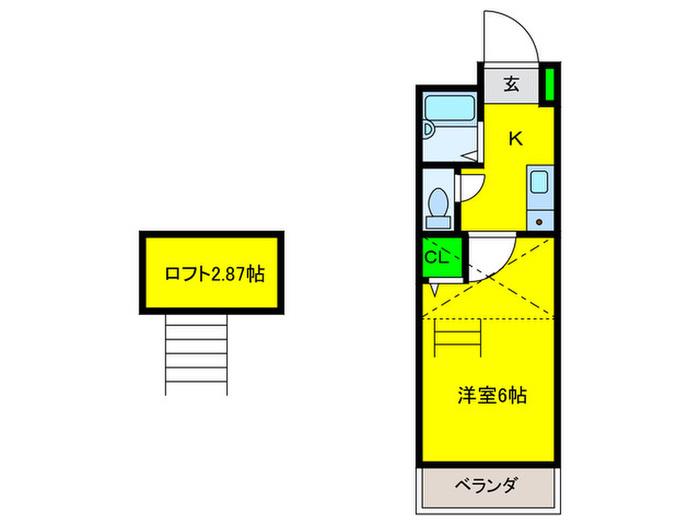 NKハイツ(1K/1階)の間取り写真