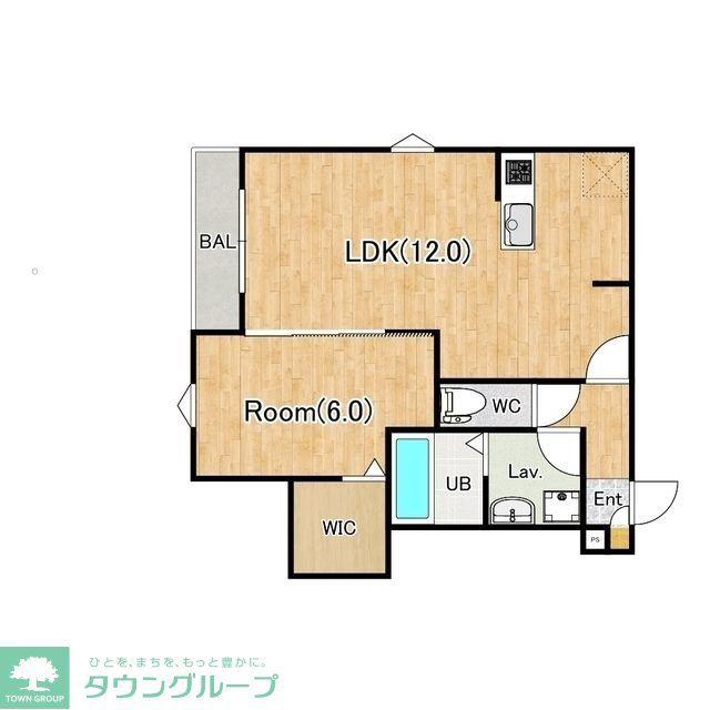 ジーメゾン川越的場アロー(1LDK/3階)の間取り写真