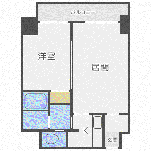 KGコート(1LDK/15階)の間取り写真