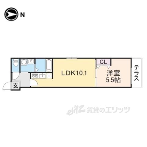フジパレス東園田ウエスト(1LDK/1階)の間取り写真