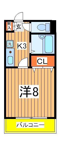 エスポアール柏(1K/3階)の間取り写真