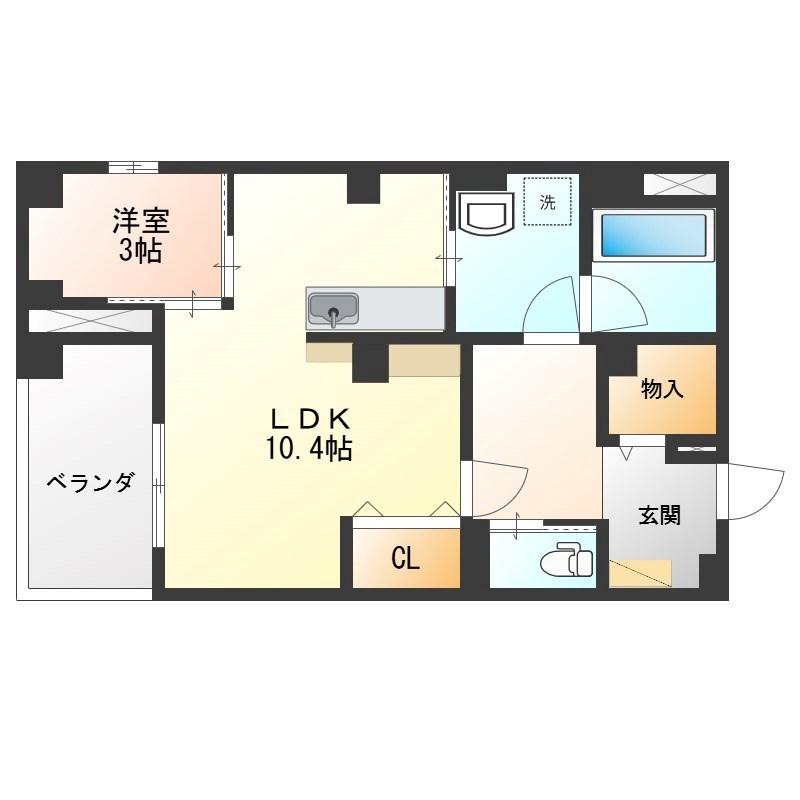 GRAN STORIA(1LDK/1階)の間取り写真