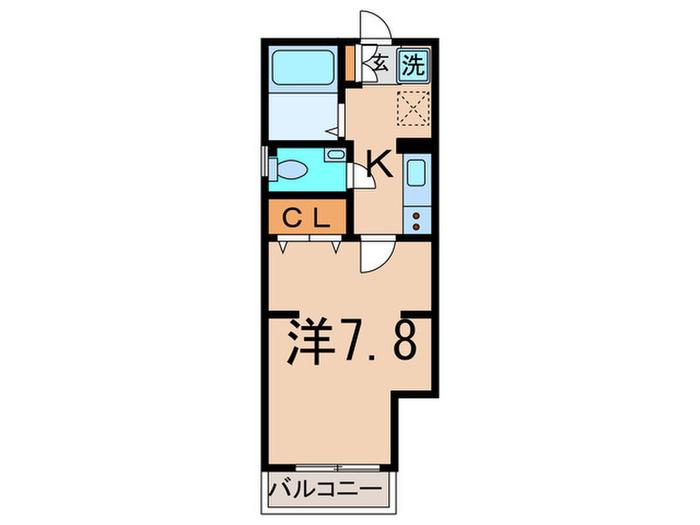 ソレイユ目黒(1K/1階)の間取り写真