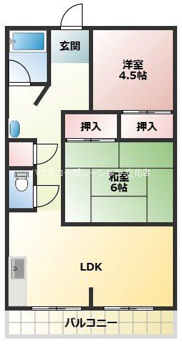 美和コーポ(2LDK/3階)の間取り写真