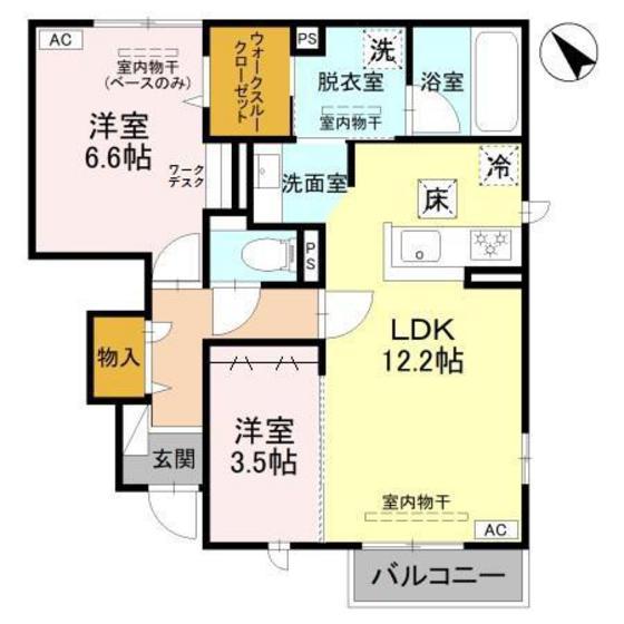 グラン クレール(2LDK/1階)の間取り写真