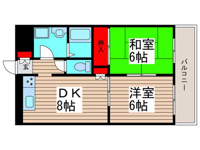 アグレ本八幡(2DK/7階)の間取り写真