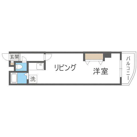 ミラバ札幌中央(1DK/4階)の間取り写真