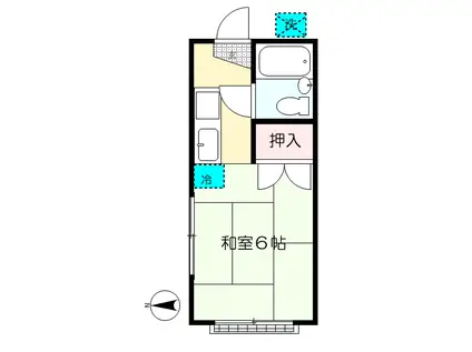 ハイツ天神下(1K/2階)の間取り写真