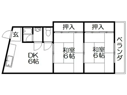 渚ハイツ(2DK/3階)の間取り写真