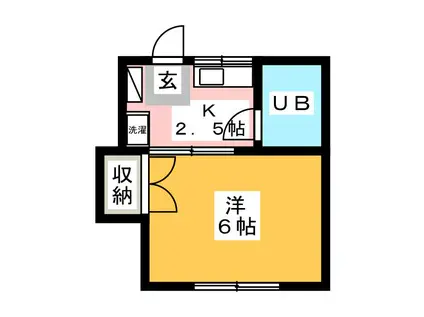 ひばりハイツ(1K/1階)の間取り写真