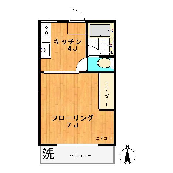メゾンアンドウ(1K/2階)の間取り写真