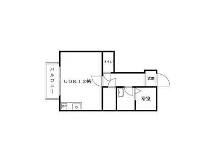 プレシャスガーデンI・A(ワンルーム/1階)の間取り写真