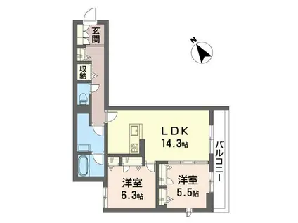 オルト・マデーラ(2LDK/1階)の間取り写真