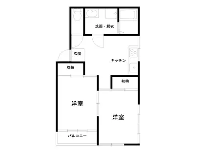 メゾンアオキ(2DK/2階)の間取り写真