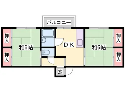 大和ビル(2DK/3階)の間取り写真