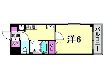レスター夙川(1K/7階)の間取り写真