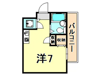 ロイヤルメゾン塚口VIII(ワンルーム/4階)の間取り写真