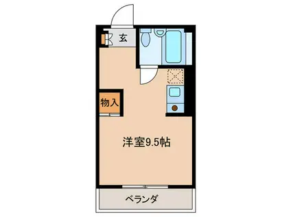 シュクレ川崎(ワンルーム/4階)の間取り写真