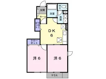コータ・コートK(2DK/1階)の間取り写真
