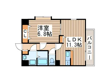 SPRING FIELD MIYAMACHI II(1LDK/2階)の間取り写真
