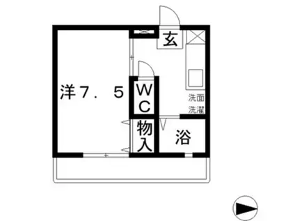 ガーディニアシティ・セントラル(1K/3階)の間取り写真