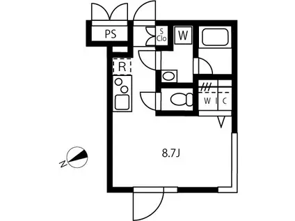 リーガランド恵比寿(ワンルーム/2階)の間取り写真