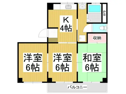 コーポ太田(3K/1階)の間取り写真