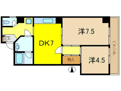 操ビル(2DK/4階)の間取り写真