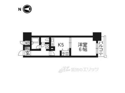 エスリード四条河原町(1DK/5階)の間取り写真