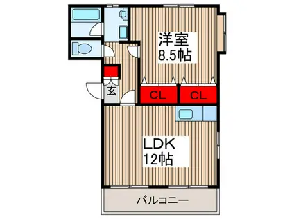 ジュネスマミ1号館(1LDK/3階)の間取り写真