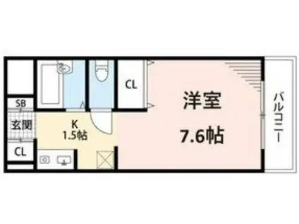 コパンジューヌIII(1K/4階)の間取り写真