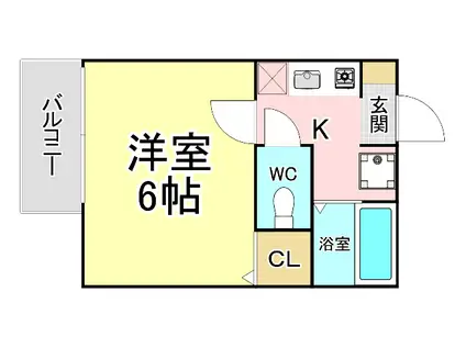 プランドール宇佐町(1K/2階)の間取り写真