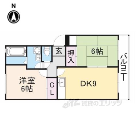 むくの木はうす壱番館(2LDK/3階)の間取り写真