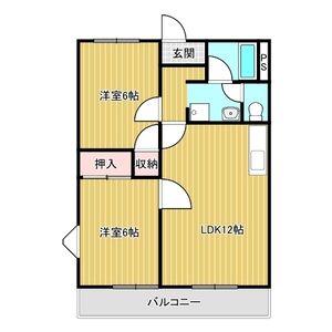 シャルマンハイツ(2LDK/2階)の間取り写真