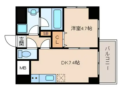 サンレムート新大阪イースト(1DK/2階)の間取り写真