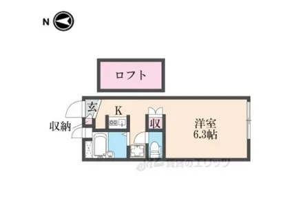 レオパレス猪名川(1K/2階)の間取り写真